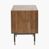 Arte Dark Brown Acacia Wood and Black Metal Bedside Unit