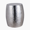 Sangli Polished Silver Hammered Metal Stool