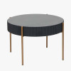 Georgio Black Wood Veneer and Gold Metal Coffee Table