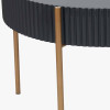 Georgio Black Wood Veneer and Gold Metal Coffee Table