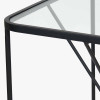 Roxy Glass and Black Metal Side Table