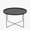 Voss Black Wood Veneer and Black Metal Coffee Table