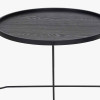 Voss Black Wood Veneer and Black Metal Coffee Table