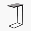 Soho Black Ash Veneer and Black Metal Supper Side Table