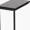 Soho Black Ash Veneer and Black Metal Supper Side Table