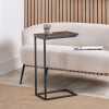 Soho Black Ash Veneer and Black Metal Supper Side Table