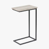 Soho Grey Oak Wood Veneer and Black Metal Supper Side Table