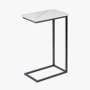 Soho White Marble Veneer and Black Metal Supper Side Table