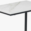 Soho White Marble Veneer and Black Metal Supper Side Table