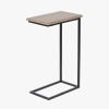 Soho Natural Wood Veneer and Black Metal Supper Side Table