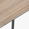 Soho Natural Wood Veneer and Black Metal Supper Side Table