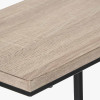 Soho Natural Wood Veneer and Black Metal Supper Side Table