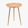 Seline Apricot Enamel and Gold Metal Side Table