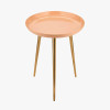 Seline Apricot Enamel and Gold Metal Side Table