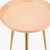 Seline Apricot Enamel and Gold Metal Side Table