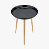 Seline Black Enamel and Gold Metal Side Table