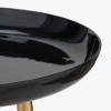 Seline Black Enamel and Gold Metal Side Table