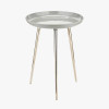 Seline Grey Enamel and Silver Metal Side Table