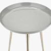 Seline Grey Enamel and Silver Metal Side Table