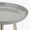 Seline Grey Enamel and Silver Metal Side Table