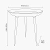 Seline Grey Enamel and Silver Metal Side Table