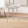 Seline Grey Enamel and Silver Metal Side Table