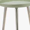 Seline Sage Enamel and Silver Metal Side Table