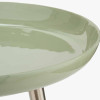 Seline Sage Enamel and Silver Metal Side Table