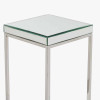 Elysee Mirrored Glass and Silver Metal Square Side Table