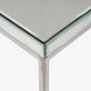 Elysee Mirrored Glass and Silver Metal Square Coffee Table