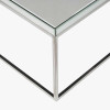 Elysee Mirrored Glass and Silver Metal Square Coffee Table