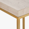 Madison Beige Granite and Burnished Gold Metal Tall Square Side Table