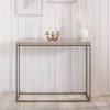 Madison Beige Granite and Burnished Gold Metal Console Table