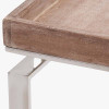 Evelyn Natural Antique Finish Mango Wood and Silver Metal Side Table