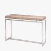 Evelyn Natural Antique Finish Mango Wood and Silver Metal Console Table