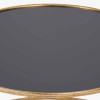 Veneziano Antique Gold Metal and Black Glass Coffee Table