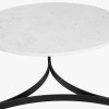 Hendrick White Marble and Black Metal Coffee Table