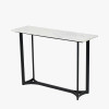 Hendrick White Marble and Black Metal Console Table