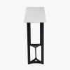 Hendrick White Marble and Black Metal Console Table