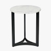 Hendrick White Marble and Black Metal Side Table