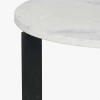 Hendrick White Marble and Black Metal Side Table