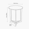Hendrick White Marble and Black Metal Side Table