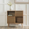 Larvik Natural Eucalyptus Wood 2 Door 2 Shelf Unit