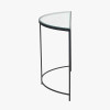 Marazzi Bevelled Glass and Black Metal Half Moon Console Table