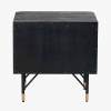 Fiji Black Acacia Wood and Natural Rattan Bedside Unit