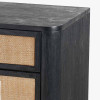 Fiji Black Acacia Wood and Natural Rattan 4 Drawer Unit