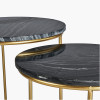 Milly S/2 Black Marble and Gold Metal Side Tables