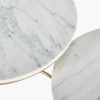 Milly S/2 White Marble and Gold Metal Side Tables