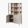 Khao Light Grey Mango Wood 2 Door 6 Niche Shelf Unit