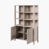 Khao Light Grey Mango Wood 2 Door 6 Niche Shelf Unit